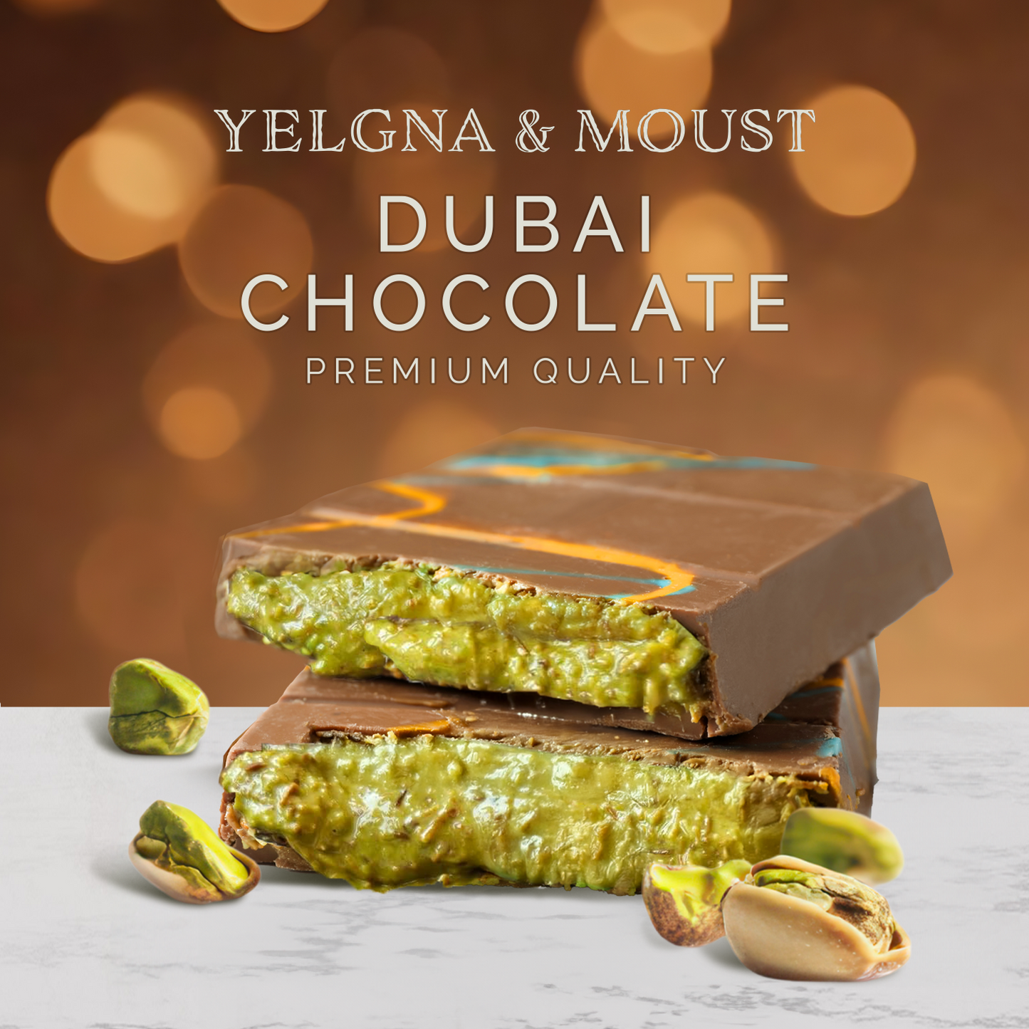 Dubai Chocolate Bar Pistachio I Viral Chocolate Bar with Pistachio Cream and Kataifi, 7.05 oz (200gr)